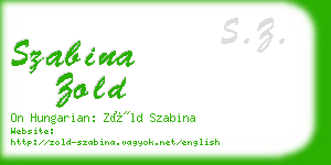 szabina zold business card